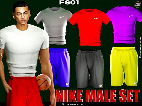 Nike Male Set Fs01 Sims 4 Men Clothing Sims 4 Male Clothes Sims 4