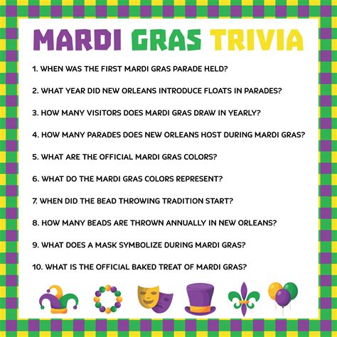 Free Mardi Gras Trivia Quiz Printable Free Printable