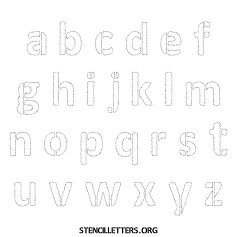 Free Printable Lowercase Letter Stencils Design Style 238 Woodcut