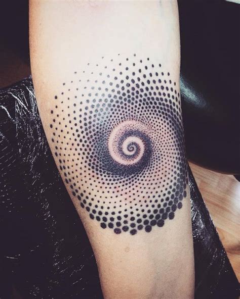 Dotwork Spiral Tattoo On The Inner Forearm