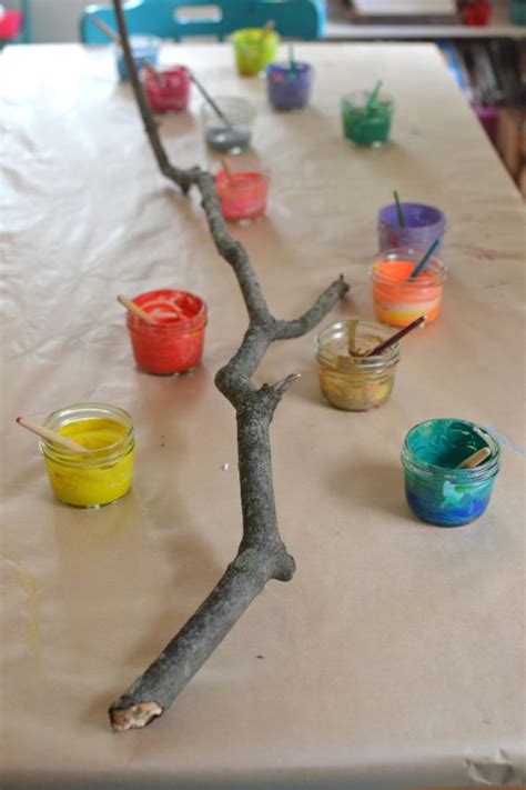 A Painted Branch Collaborative Art With Kids Artbar