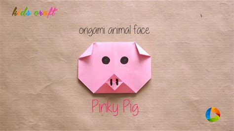 Diy Origami Animal Faces Pig Kids Craft
