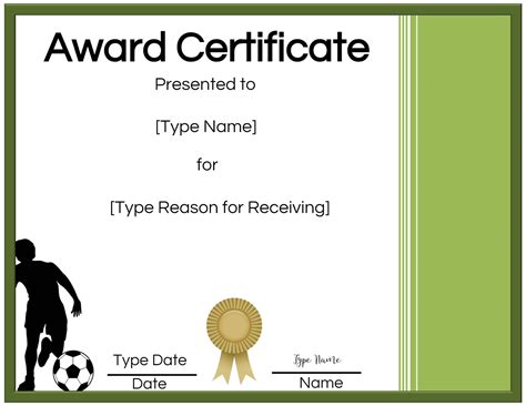 Free Printable Soccer Awards Certificates Web 123 Certificates Offers