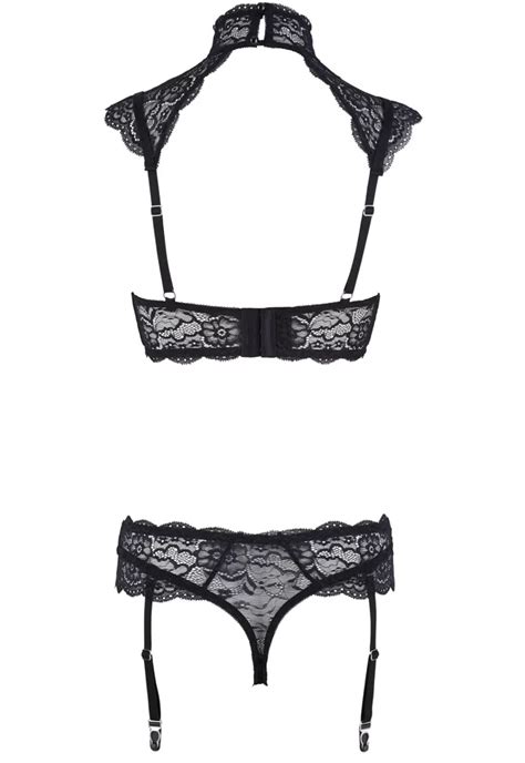 Lace Lingerie With Collar And Garters 2p A Mes Amours