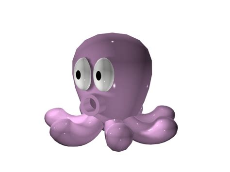 Purple Cartoon Octopus 3d Model 3ds Max Files Free