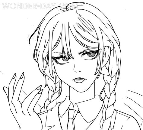Ausmalbilder wednesday addams