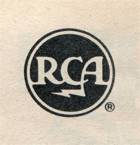 The Logo For Rca Is Shown In Black And White On A Piece Of Paper