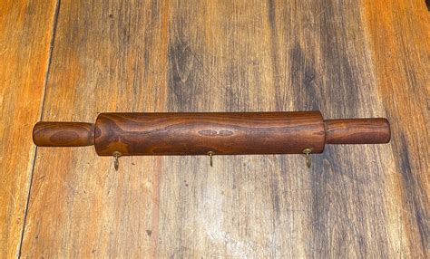 Vintage Country Kitchen Rolling Pin Wall Decor Key Hook Rack Etsy Uk