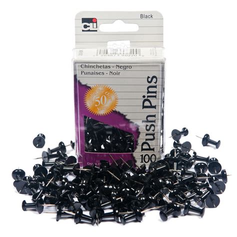 Push Pins Black 100pack