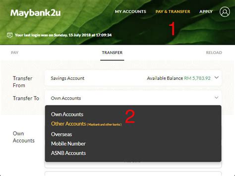 Rm30,000 (shared limit with instant transfer) service fee: Maybank2U Money Transfer 如何上网进行银行转账 | MisterLeaf