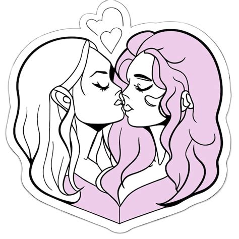 Premium Vector Lesbian Couple In Love Hand Drawn Flat Stylish Cartoon Sticker Icon Concept