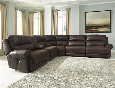 A recliner sectional sofa from bassett furniture can help you do just that. Ashley Signature Design Luttrell 6-Piece Reclining ...