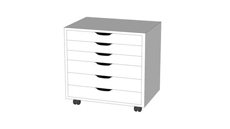 An alex unit with grey and white stripes and glas sknobs. IKEA ALEX storage cabinet | 3D Warehouse