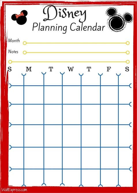 Disney Printable Calendars By Month Planning Calendar Disney