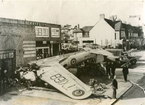 9th February 1948 An Raf Anson Aircraft Crashes Onto The A5 At Burnt