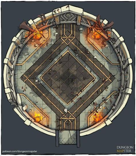 Hidden Chamber Of Odin Valkyries Arena Battlemaps Dungeon Maps