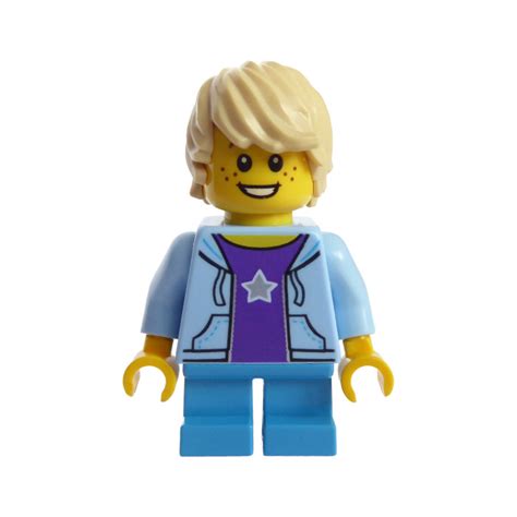 Lego Boy With Bright Light Blue Hoodie Minifigure Brick Owl Lego