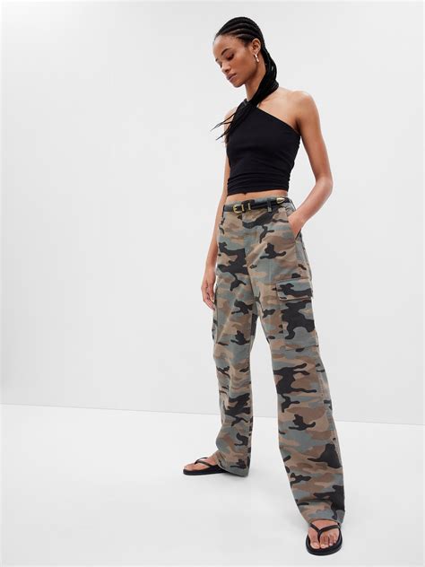 Mid Rise Loose Khaki Cargo Pants Gap