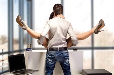 Babe Beautiful Couple Having Sex In The Office Stock Photo Adobe Stock