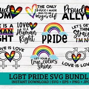 LGBT SVG Bundle Pride Svg Bundle Rainbow Svg Gay Pride Etsy