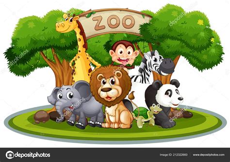 Cute Animals Zoo Illustration Stock Vector By ©interactimages 212322660