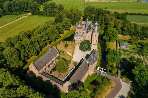 Aerial View Of Doorwerth Castle Is A Medieval Castle Near Arnhem