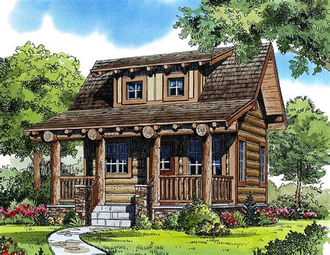Cabin house plans come in all shapes and sizes depending on what you're looking for. Log Style Getaway - 11546KN | Architectural Designs ...