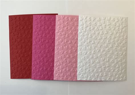 Set Of 16 Embossed A2 Hearts Cardstock Sheets Etsy Paper Hearts