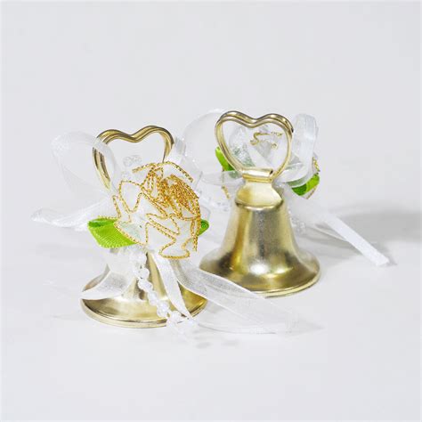 24pcs GOLD heart Shaped wedding bells reception marriage favors