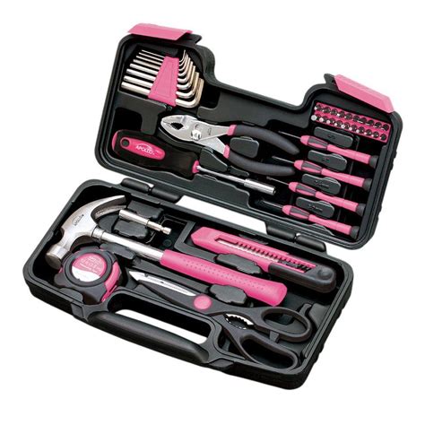 Apollo General Tool Set In Pink 39 Piece Dt9706p The Home Depot