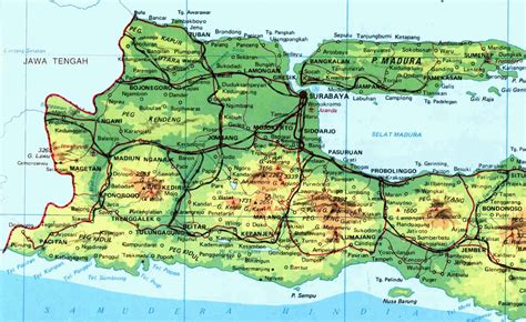 Peta Jawa Timur Lengkap Pembagian Wilayah Geografis D