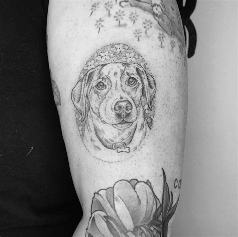 Dotwork Pet Portrait Dog Tattoo Pet Portraits Dog Tattoos Custom