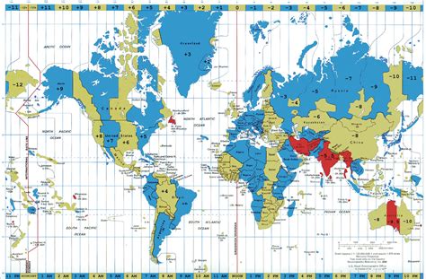 World Map Of Time Zones Printable