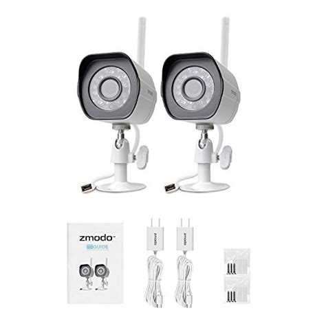 Zmodo Wireless Security Camera System 2 Pack Smart Hd Outdoor Wifi Ip
