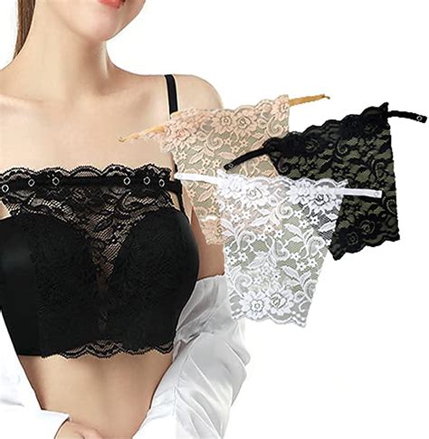 3pcs lady lace anti peep invisible bra underwear privacy clip on mock camisoles cleavage insert