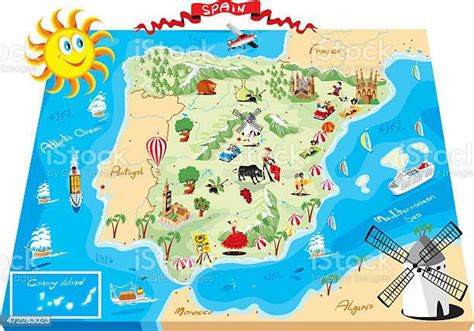 Cartoon Map Of Spain Stock Illustration Download Image Now Istock