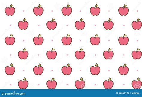 Cute Apple Seamless Background Pattern Stock Illustration