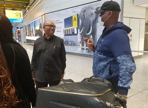 Peter Obi Arrives United Kingdom After Meeting Obj At Airport