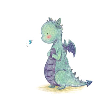 Baby Dragon Art Contest Illustrator Daniela Sosa ~ A Shy Kind Dragon