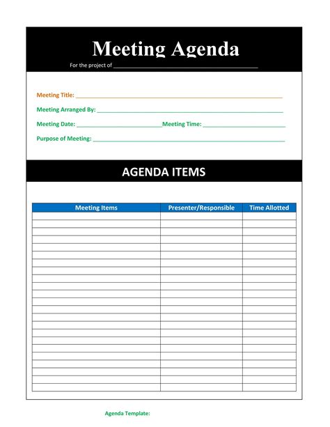 Effective Meeting Agenda Templates Template Lab