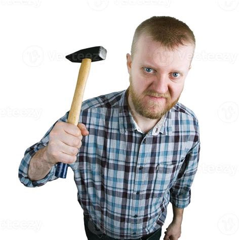 Angry Man With A Hammer 3512510 Stock Photo At Vecteezy