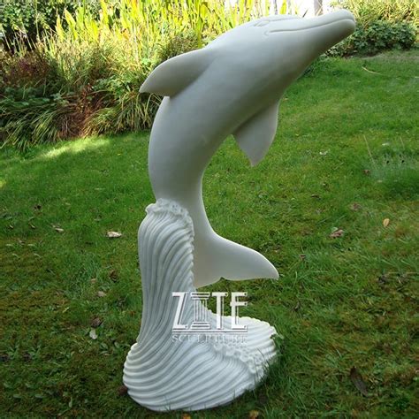 Garden Outdoor Large White Marble Dolphin Fountain Sculpture Statue For