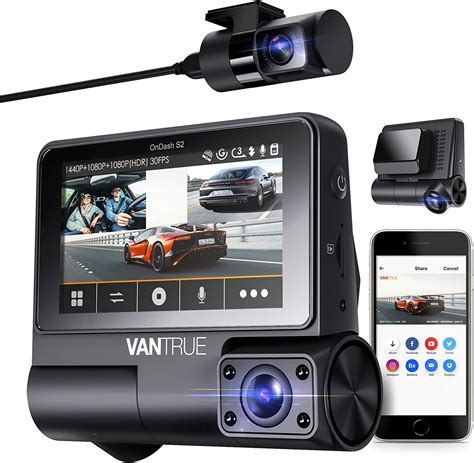 Vantrue 3 Channel Wifi Dash Cam With Gps 3 Touch Screen