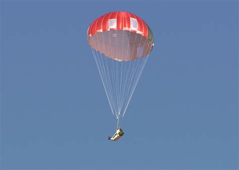 Parachutes are usually made out of light, strong fabric, originally silk, now most commonly nylon. New parachute canopy being tested for ACES II - Alert 5