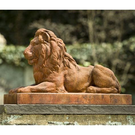Campania International Classic Lion Cast Stone Garden Statue English