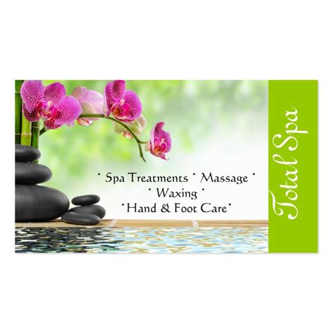Spa Massage Salon Business Card Green