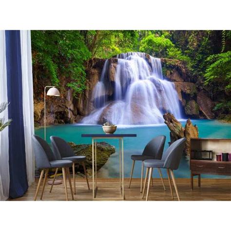 Custom Waterfall Forest Wall Mural Jungle Wallpaper Mural Large Photo