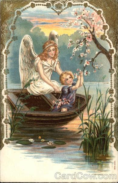 Angel Watching Over Young Child In A Boat Angels