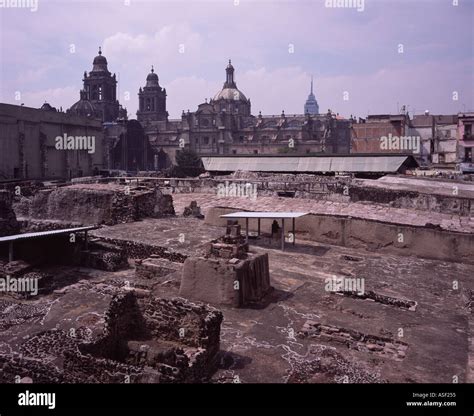 Ruins Of The Aztec City Of Tenochtitlan In The Zocalo Mexico City