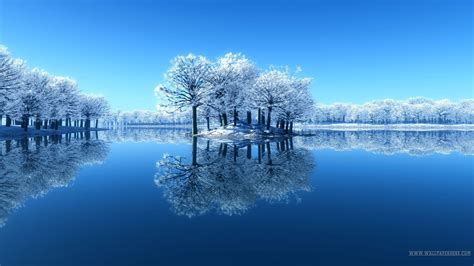 Earth Reflection Desktop Nature View Winter Lake White Forest Water Hd